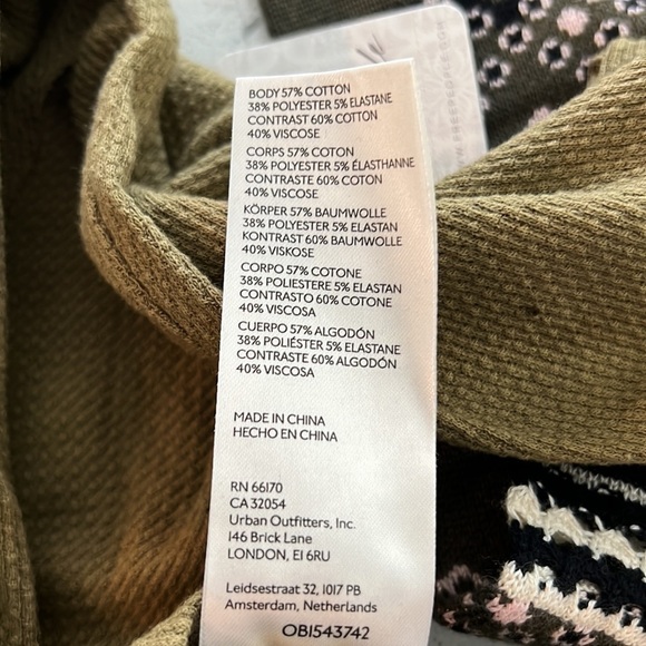 NWT Free People - We The Free - Mikah Layering Cuff Shirt Army Combo Med. - Picture 4 of 6